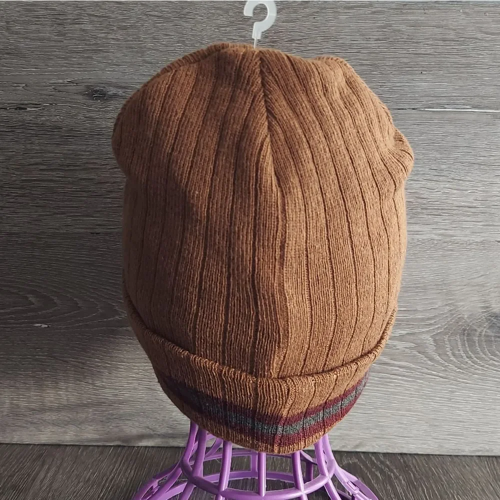 NEW Levi's Brown Cuff Beanie Fleece Lined